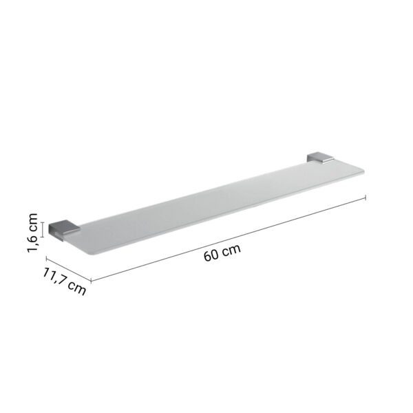 Gedy Kansas, стеклянная полка, длина 60 см, цвет хром