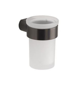 Gedy Pirenei, настенный стеклянный стакан, цвет оружейная сталь (PVD)