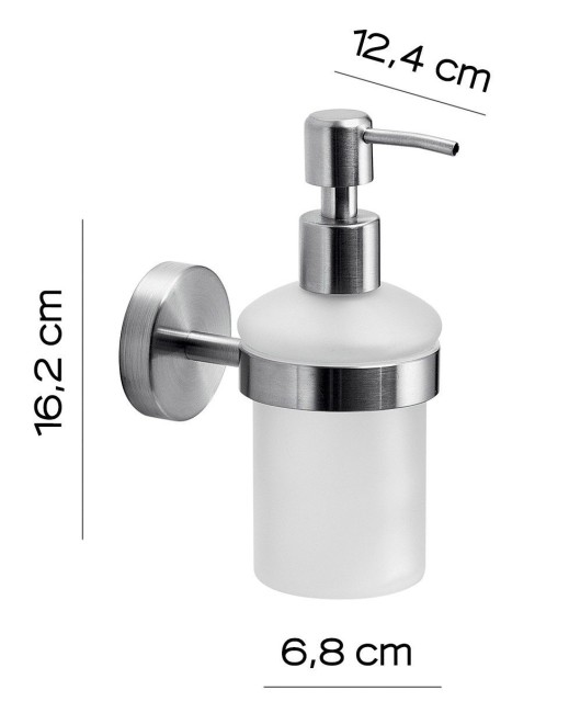 Gedy Project, настенный стеклянный дозатор с металлической помпой, цвет хром зачищенный