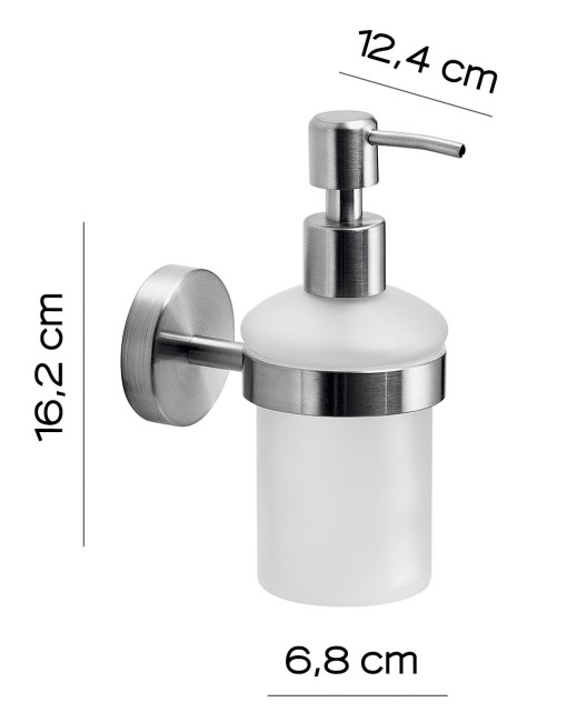 Gedy Project, настенный стеклянный дозатор с металлической помпой, цвет хром зачищенный