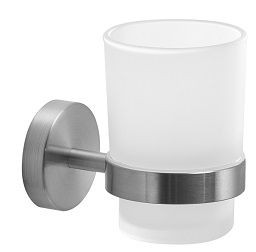 Gedy Project, настенный стеклянный стакан, цвет хром зачищенный