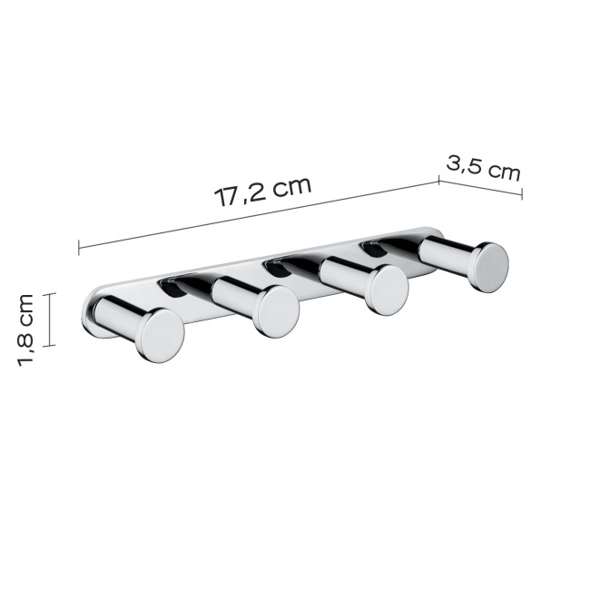 Gedy Canarie, крючок четверной, цвет хром