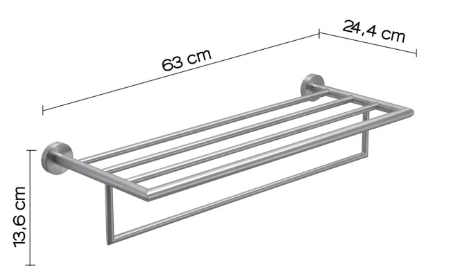 Gedy Project, полка для полотенец, цвет хром зачищенный