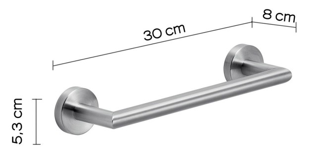 Gedy Project, полотенцедержатель, длина 30 см, цвет хром зачищенный