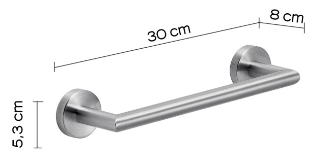 Gedy Project, полотенцедержатель, длина 30 см, цвет хром зачищенный