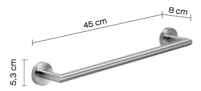 Gedy Project, полотенцедержатель, длина 45 см, цвет хром зачищенный