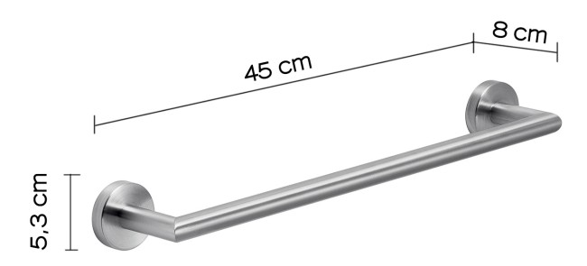 Gedy Project, полотенцедержатель, длина 45 см, цвет хром зачищенный