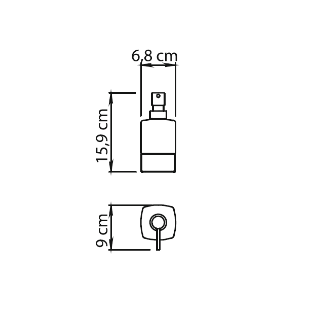Gedy Lounge, настольный стеклянный дозатор с металлической помпой на металлическом основании, цвет хром