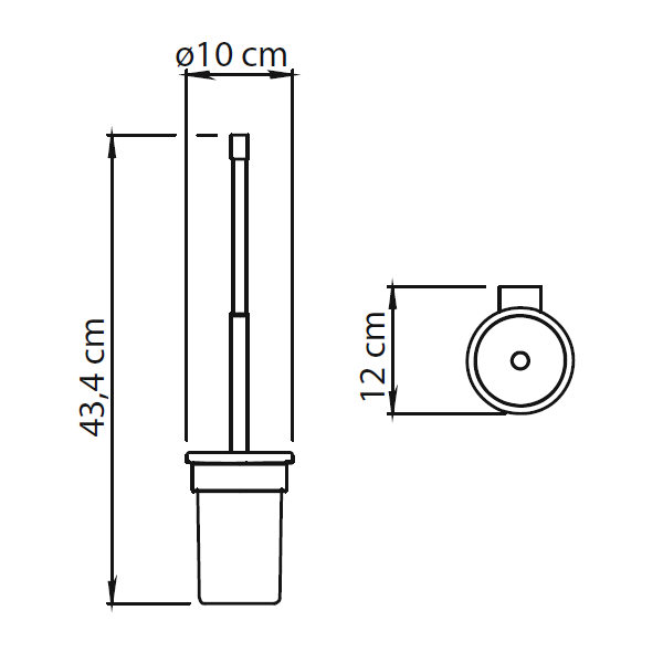 Gedy Canarie, настенный стеклянный ёрш с тепескопической ручкой, цвет хром