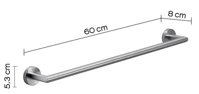 Gedy Project, полотенцедержатель, длина 60 см, цвет хром зачищенный