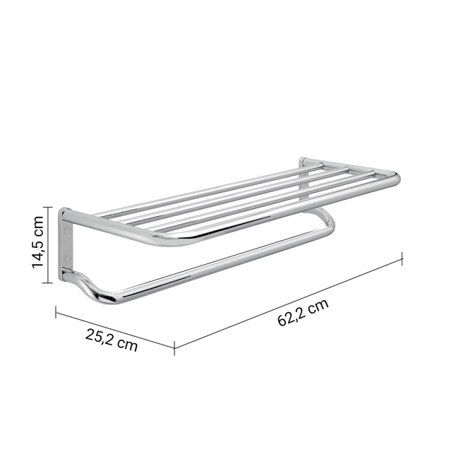 Gedy Canarie, полка для полотенец (62,2х25,2хh14,5), цвет хром