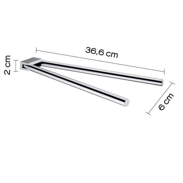 Gedy Canarie, полотенцедержатель двойной поворотный, цвет хром