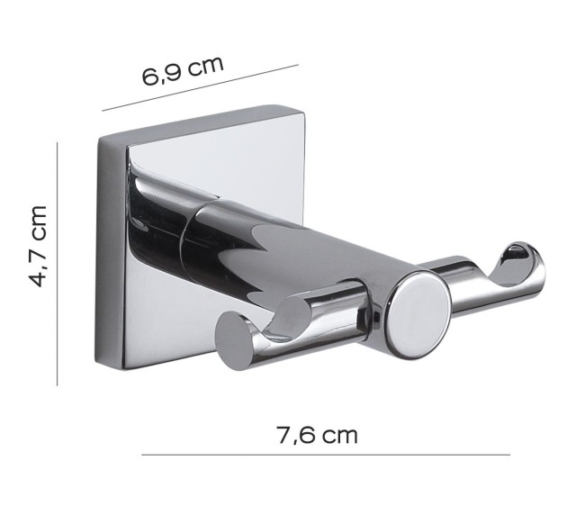 Gedy Fuji, крючок двойной, цвет хром