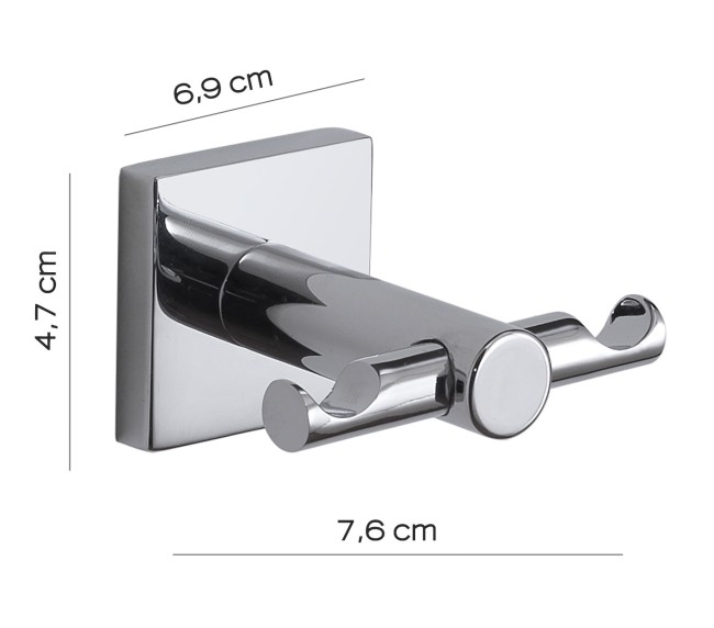 Gedy Fuji, крючок двойной, цвет хром