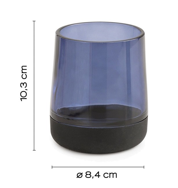 Gedy Nicole, настольный стеклянный стакан, цвет голубой