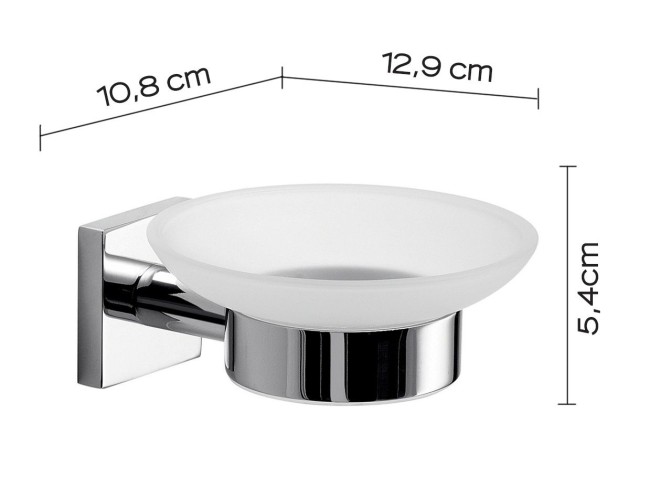 Gedy Fuji, настенная стеклянная мыльница, цвет хром
