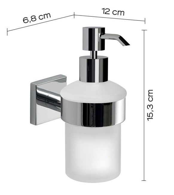 Gedy Fuji, настенный стеклянный дозатор с металлической помпой, цвет хром