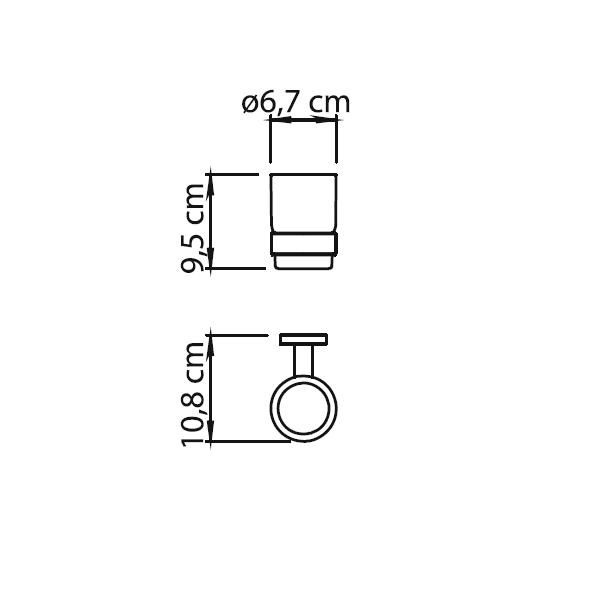 Gedy Fuji, настенный стеклянный стакан, цвет хром