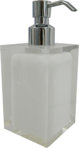 Gedy Rainbow, настольный дозатор с загнутой металлической помпой, цвет хром - белый