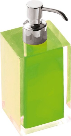 Gedy Rainbow, настольный дозатор с загнутой металлической помпой, цвет хром - зеленый